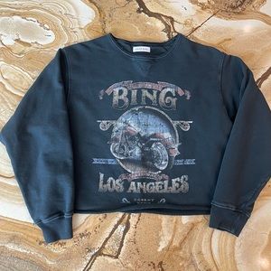 ANINE BING Ramona biker sweatshirt, Small, cutoff, so cute!